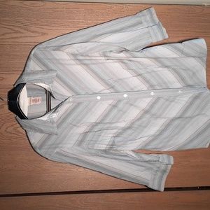 Covington womens multi blue color flattering top with 3/4 sleeves